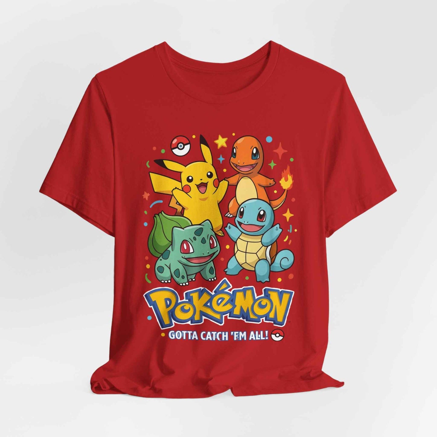 Pokemon Starter Trio T-Shirt - Gotta Catch Em All Graphic Tee