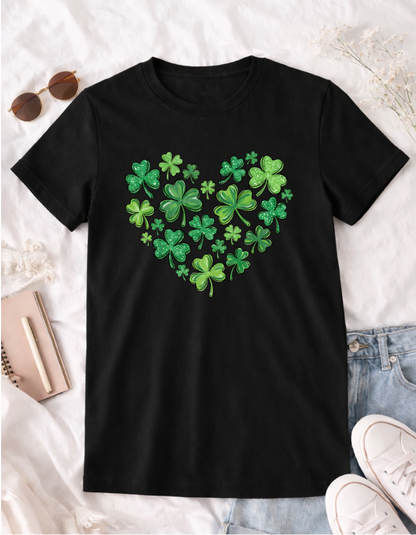 Clover Heart St. Patrick's Day T-Shirt for Luck and Festivity