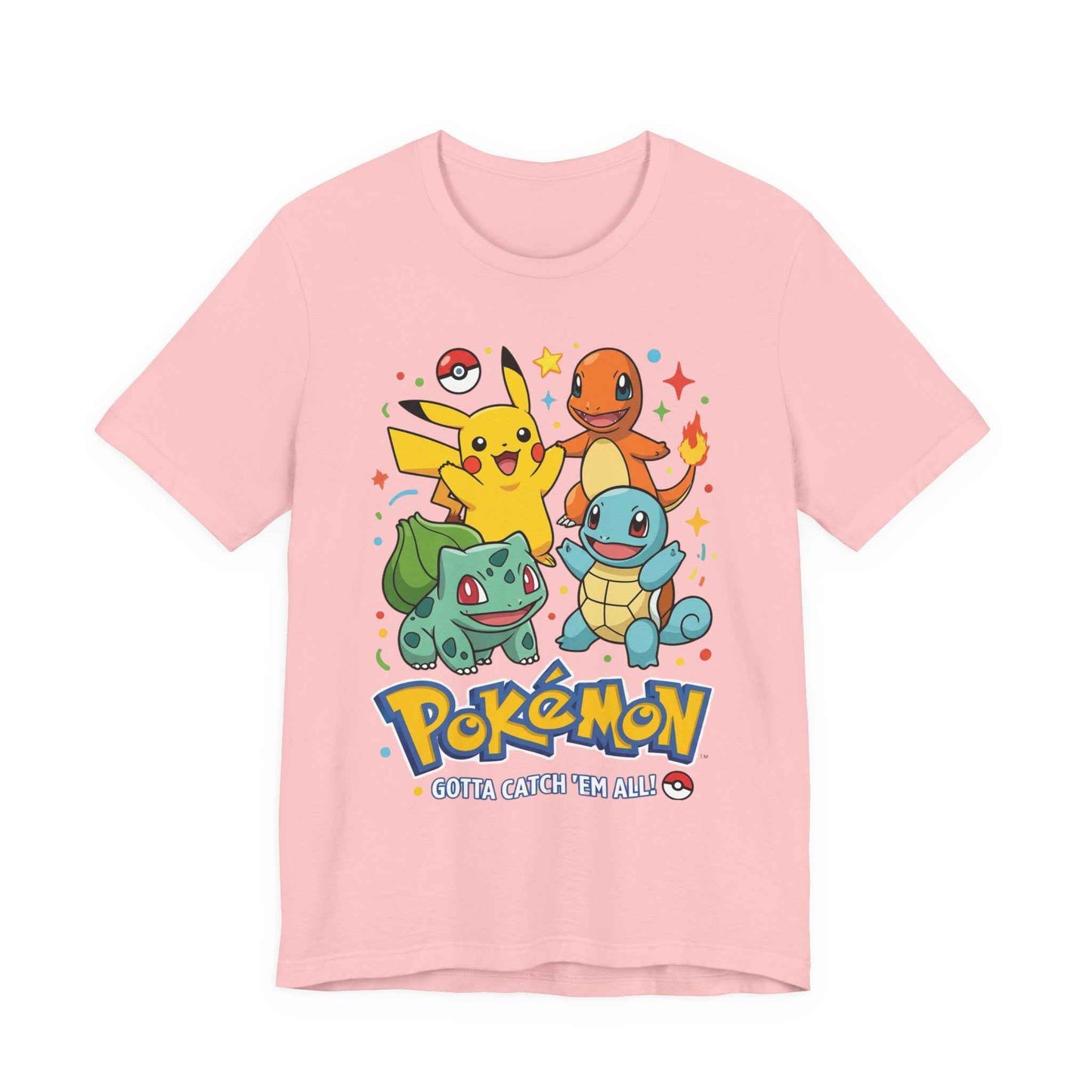 Pokemon Starter Trio T-Shirt - Gotta Catch Em All Graphic Tee