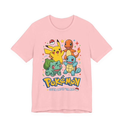 Pokemon Starter Trio T-Shirt - Gotta Catch Em All Graphic Tee