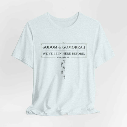 Sodom and Gomorrah T-Shirt - Biblical Footprints Graphic Tee