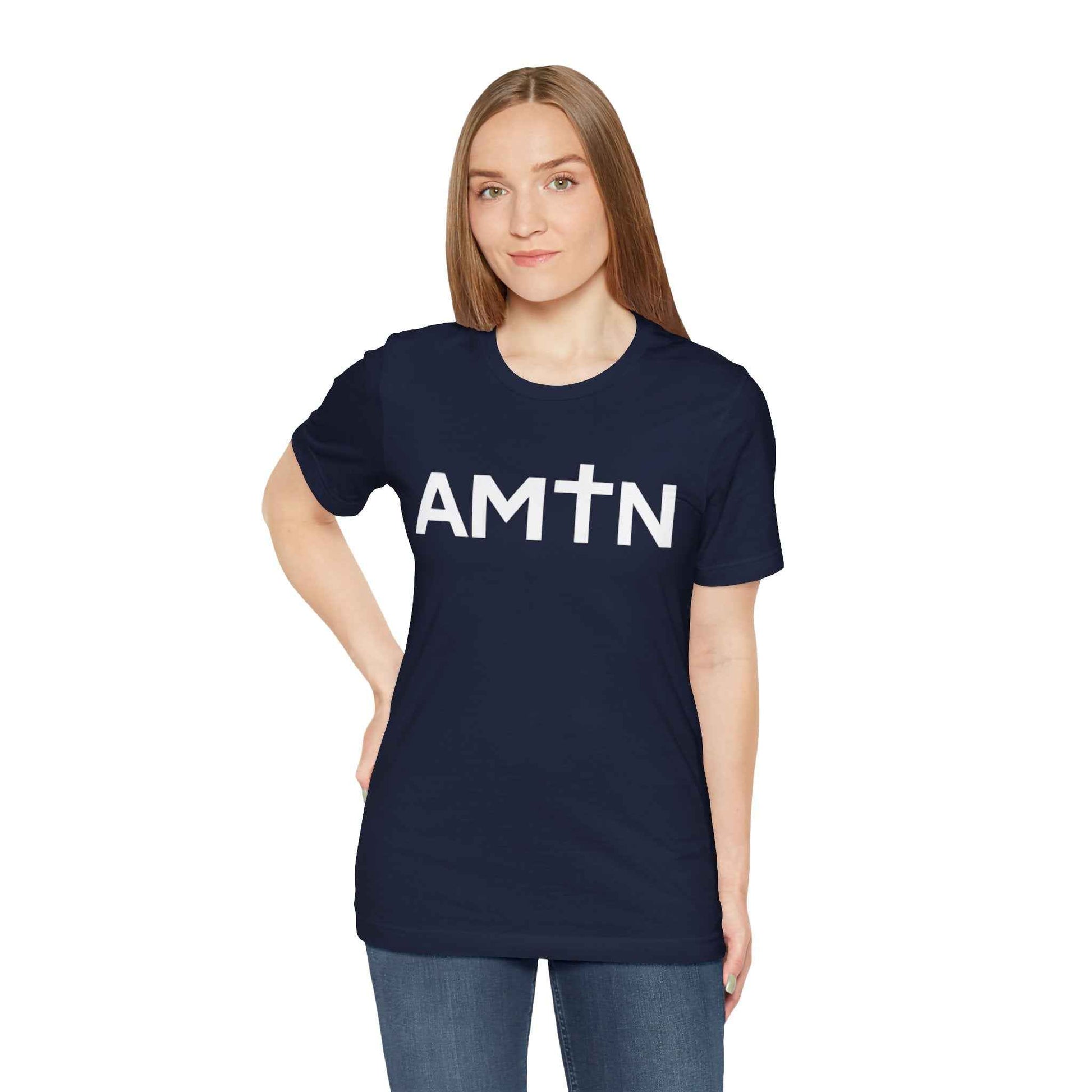 Amen Cross T-Shirt | Inspiring Christian Faith Tee with Cross Lettering