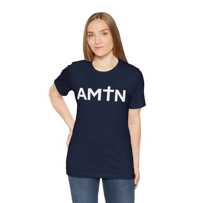 Amen Cross T-Shirt | Inspiring Christian Faith Tee with Cross Lettering