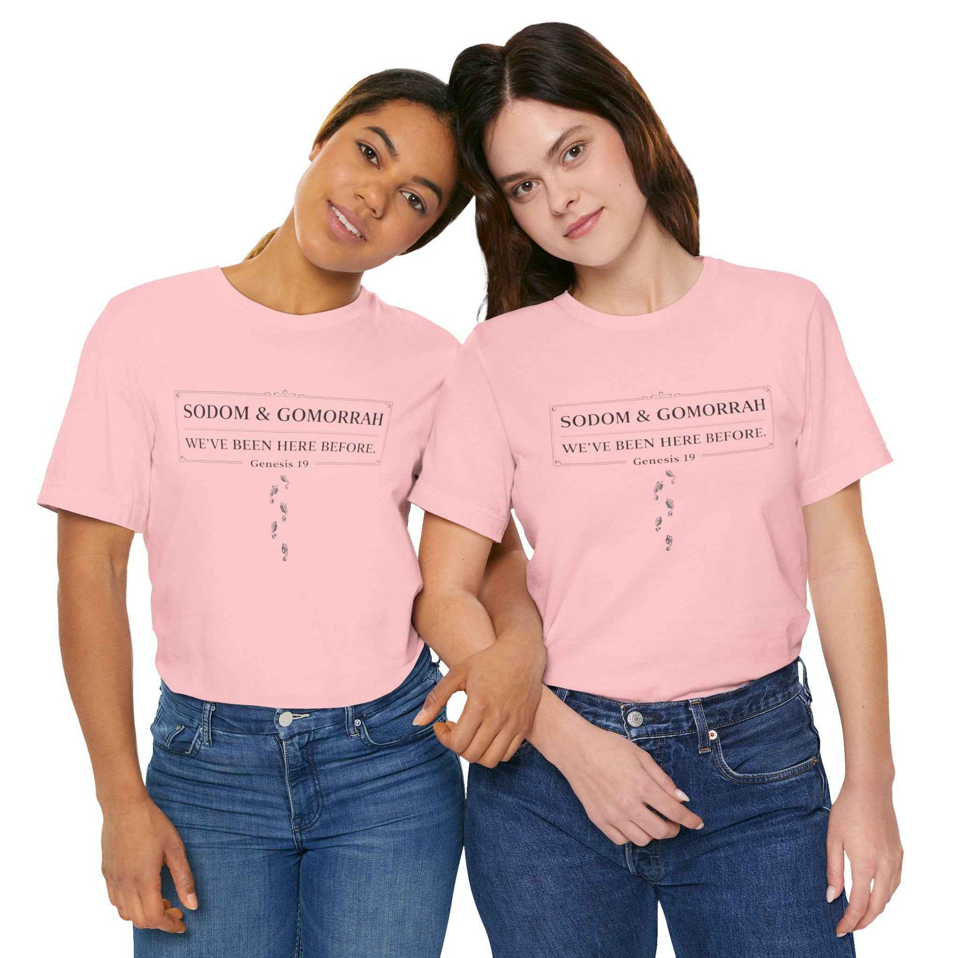 Sodom and Gomorrah T-Shirt - Biblical Footprints Graphic Tee