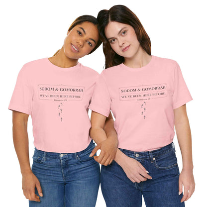 Sodom and Gomorrah T-Shirt - Biblical Footprints Graphic Tee