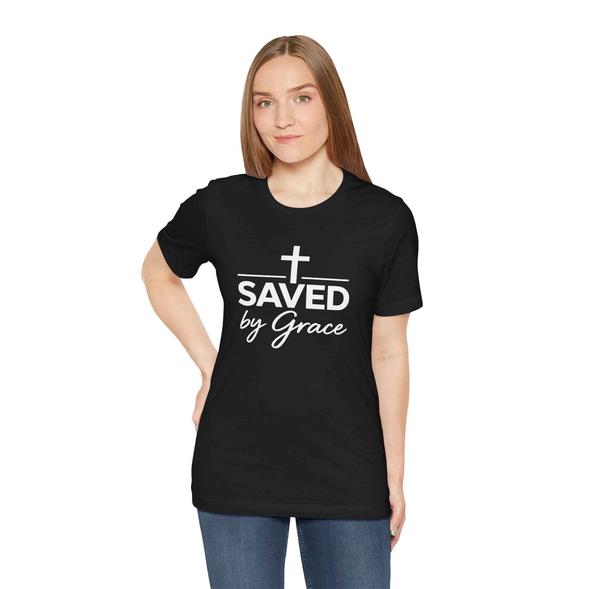 Saved by Grace T-Shirt - Inspirational Christian Faith Apparel for Daily Inspiration