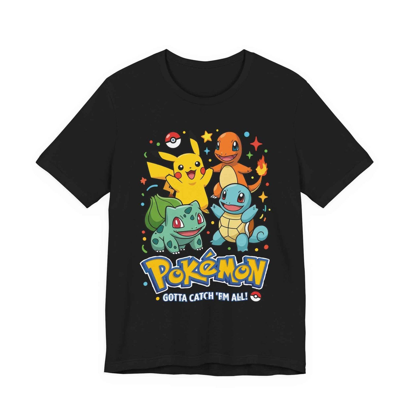 Pokemon Starter Trio T-Shirt - Gotta Catch Em All Graphic Tee