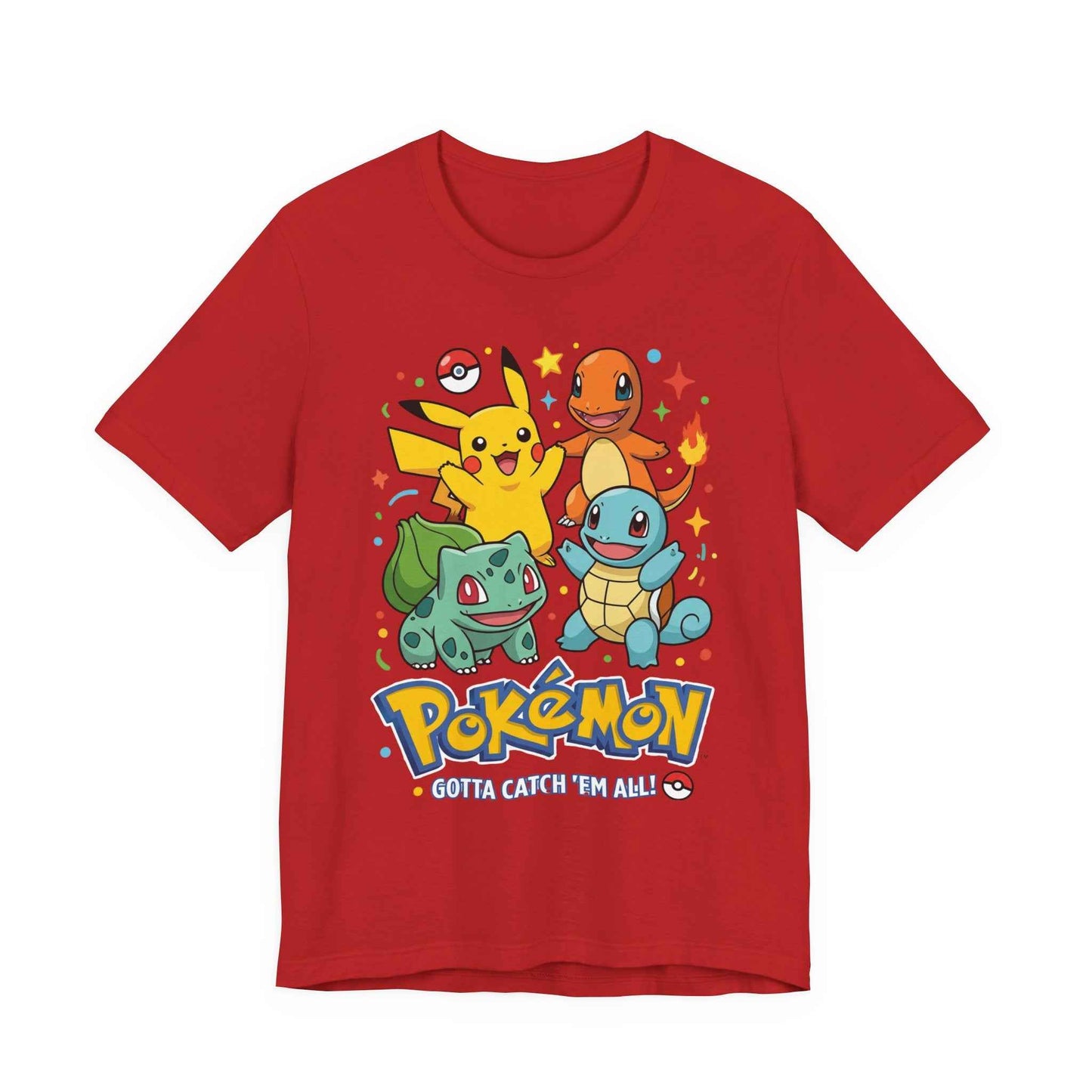 Pokemon Starter Trio T-Shirt - Gotta Catch Em All Graphic Tee