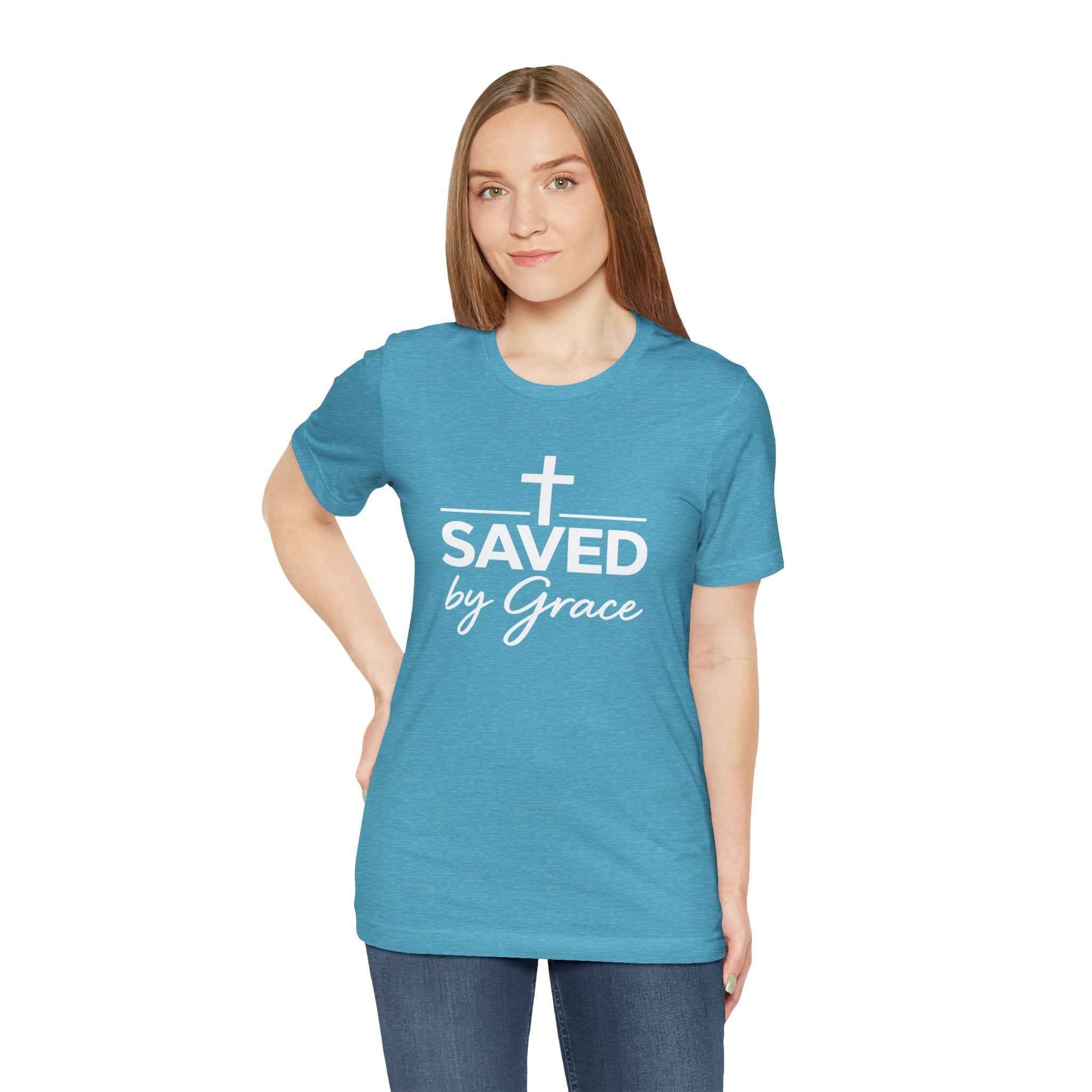 Saved by Grace T-Shirt - Inspirational Christian Faith Apparel for Daily Inspiration