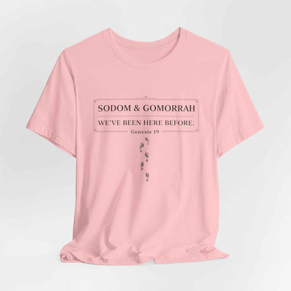 Sodom and Gomorrah T-Shirt - Biblical Footprints Graphic Tee