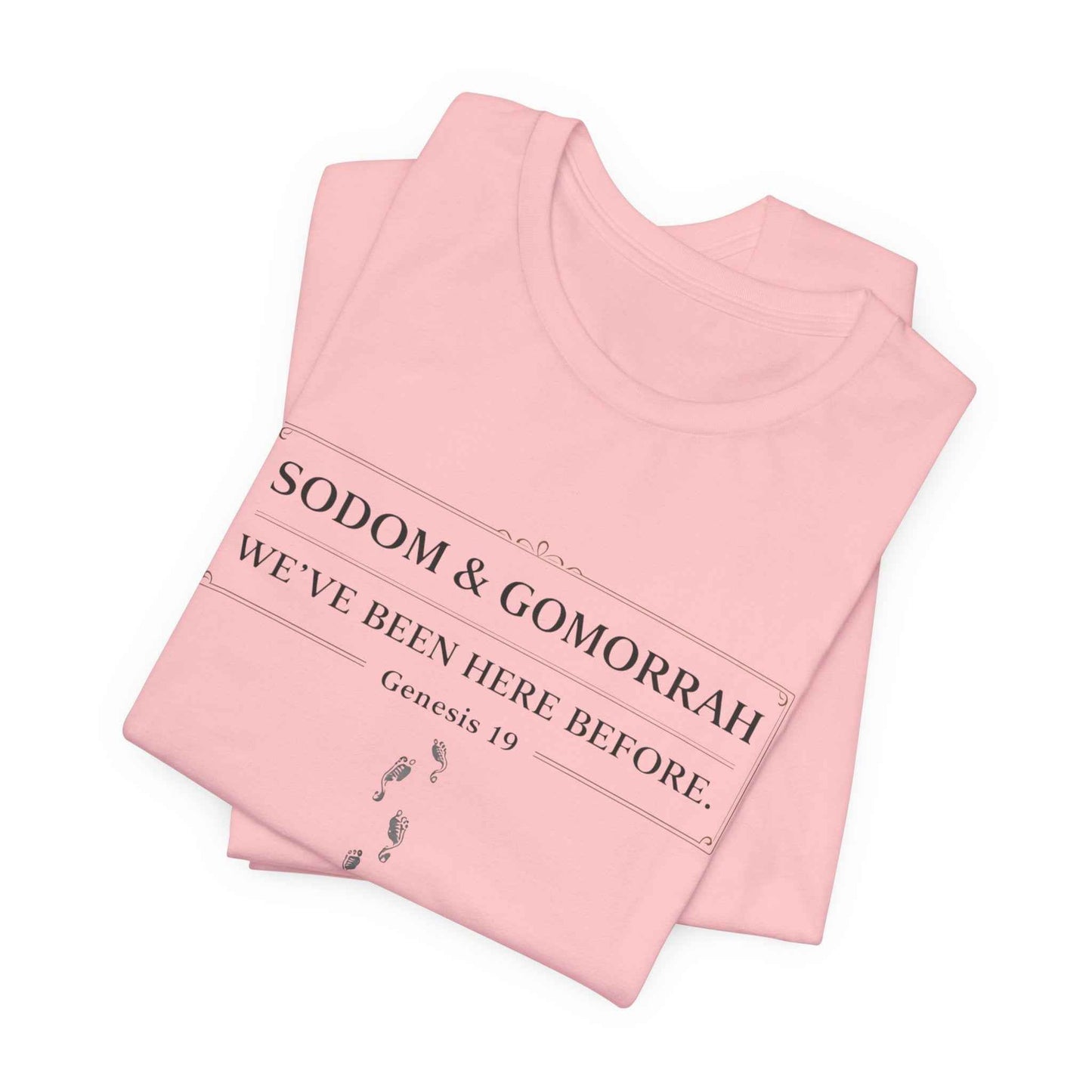 Sodom and Gomorrah T-Shirt - Biblical Footprints Graphic Tee