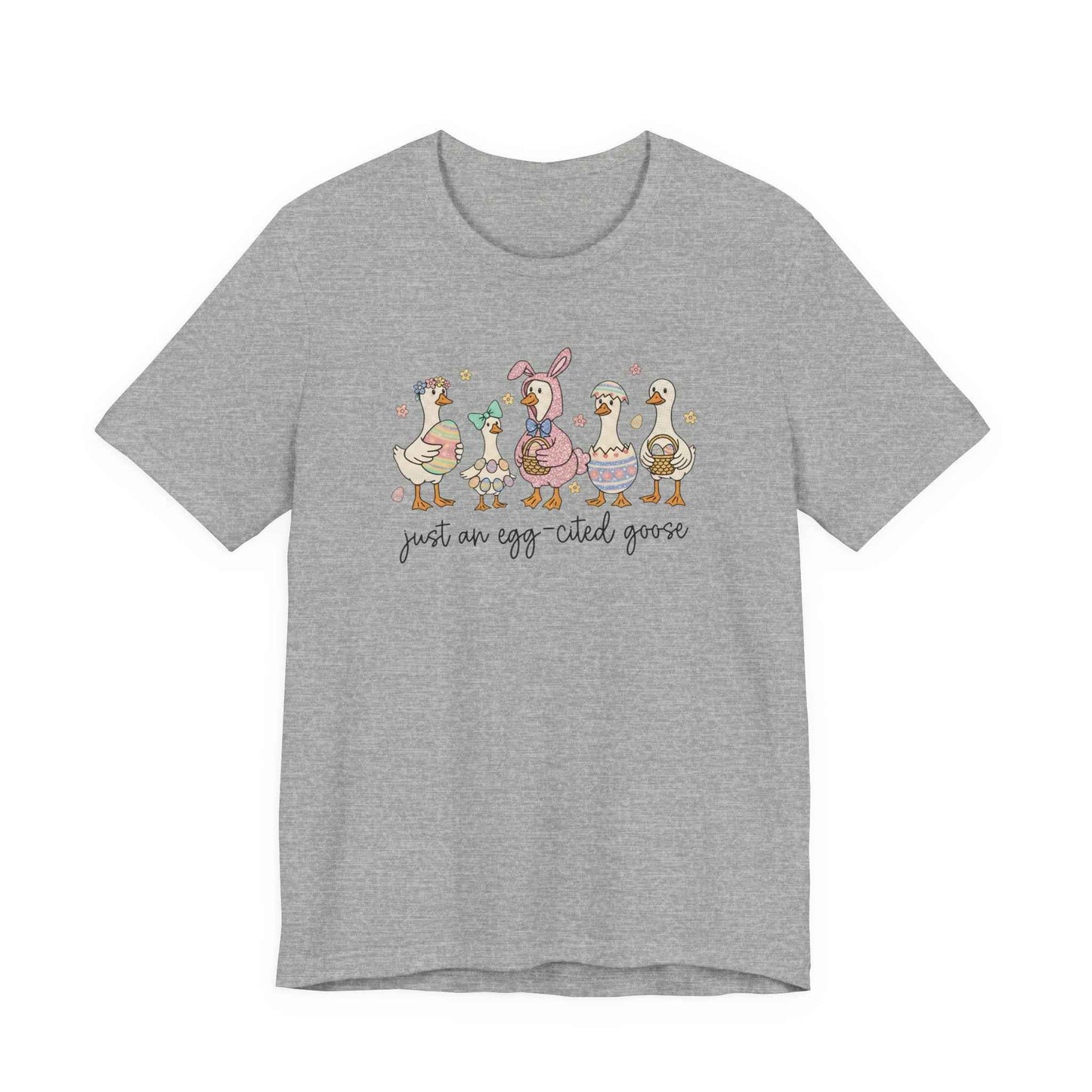 Goose Family Easter T-Shirt - Adorable Pastel Tee with Eggy-Tailed Goose Design