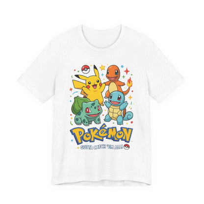 Pokemon Starter Trio T-Shirt - Gotta Catch Em All Graphic Tee