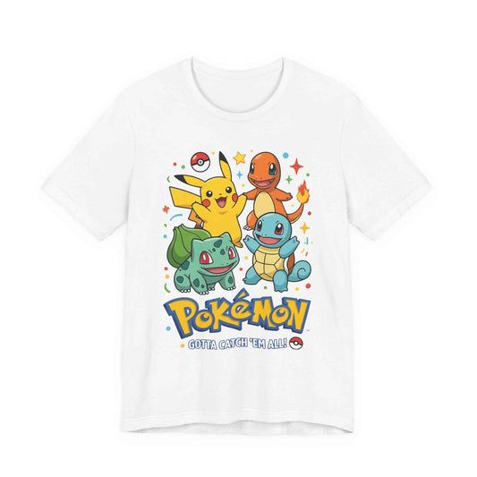 Pokemon Starter Trio T-Shirt - Gotta Catch Em All Graphic Tee