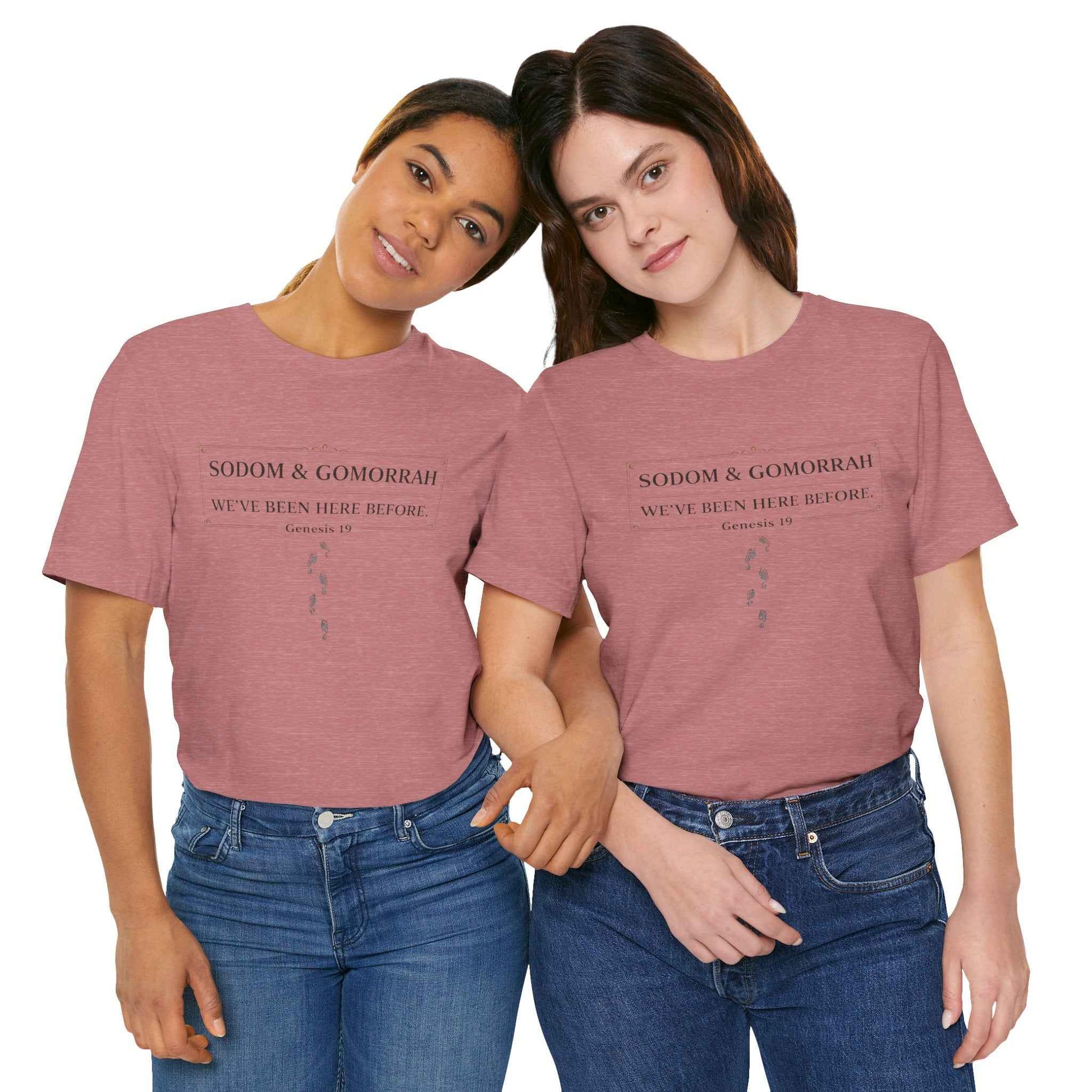 Sodom and Gomorrah T-Shirt - Biblical Footprints Graphic Tee