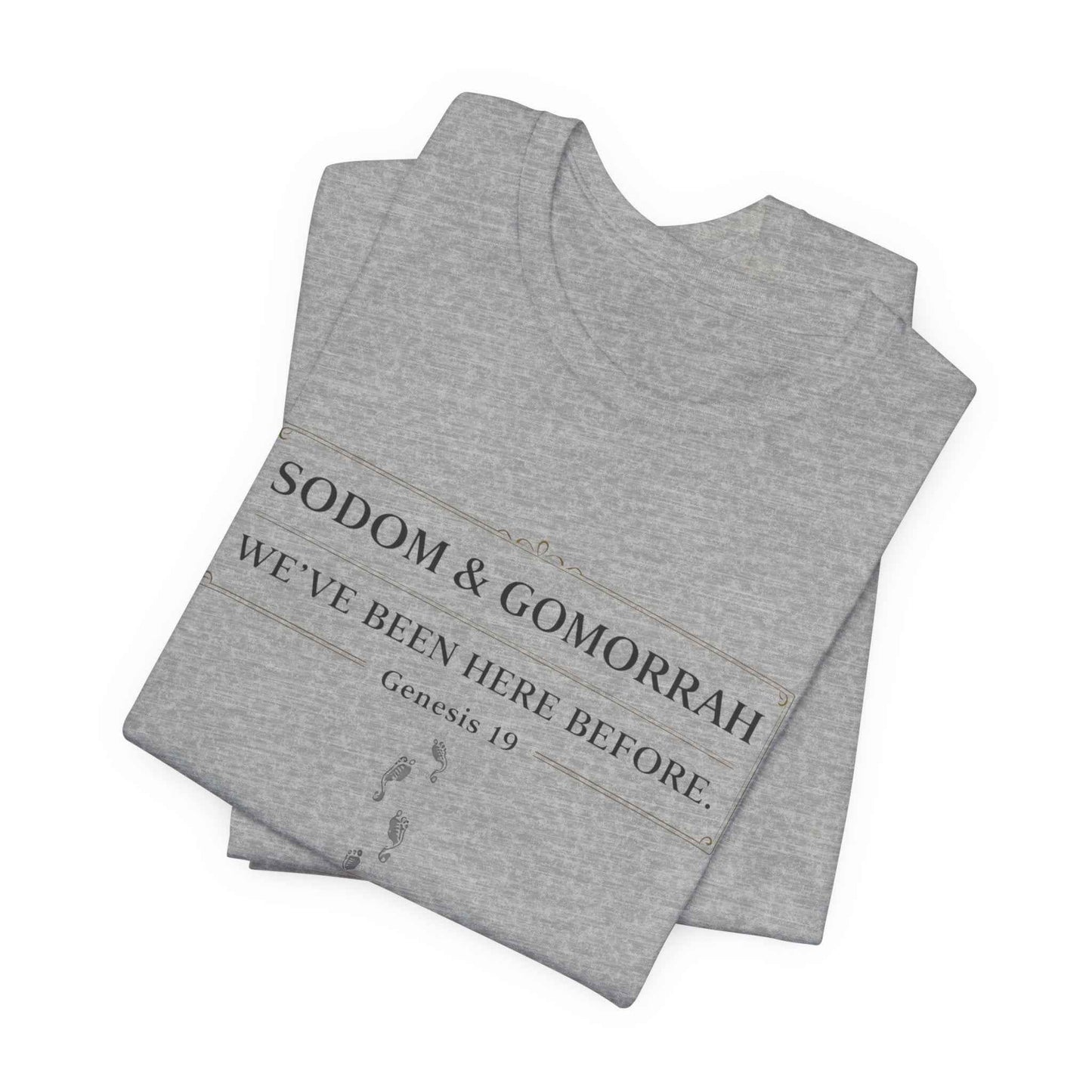 Sodom and Gomorrah T-Shirt - Biblical Footprints Graphic Tee