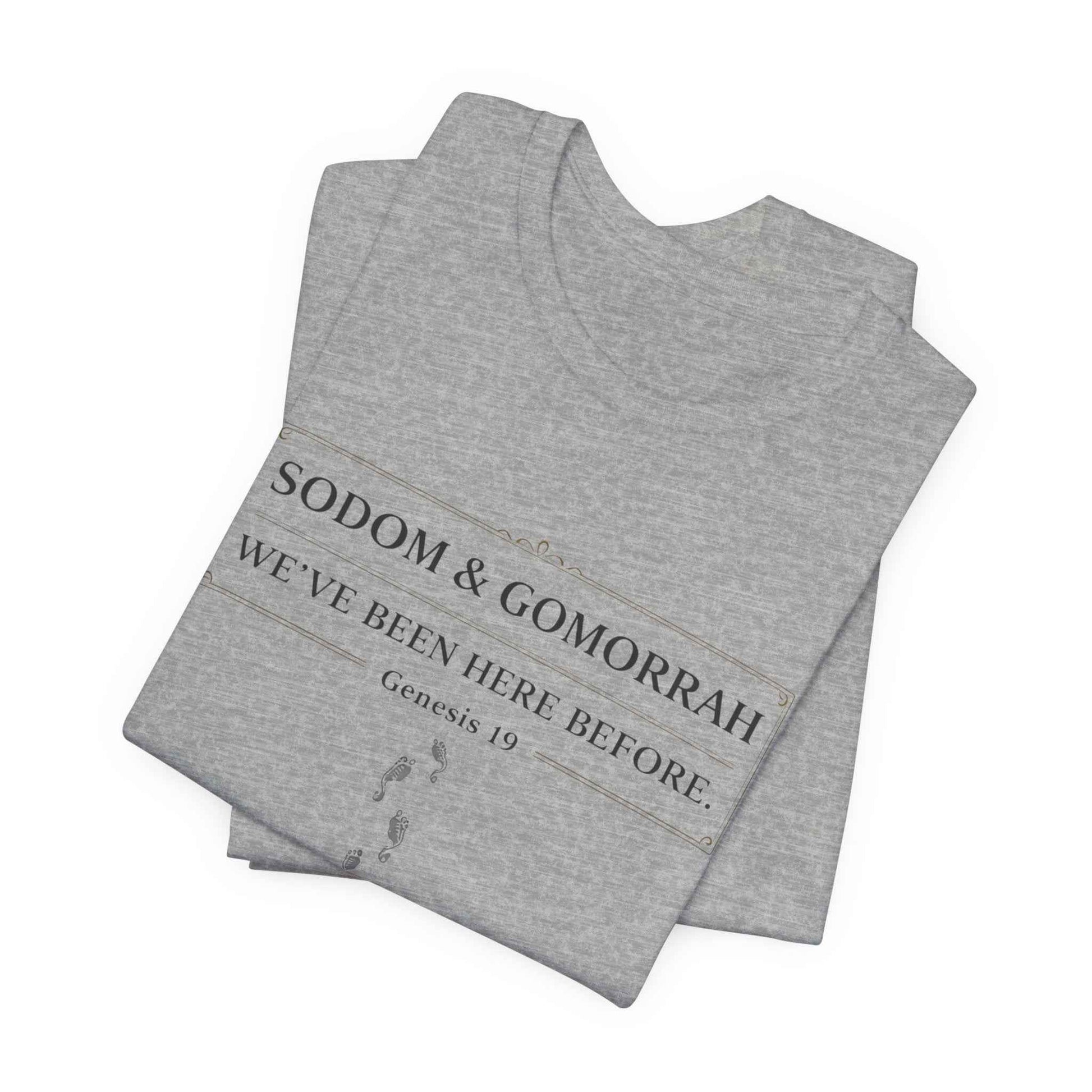 Sodom and Gomorrah T-Shirt - Biblical Footprints Graphic Tee