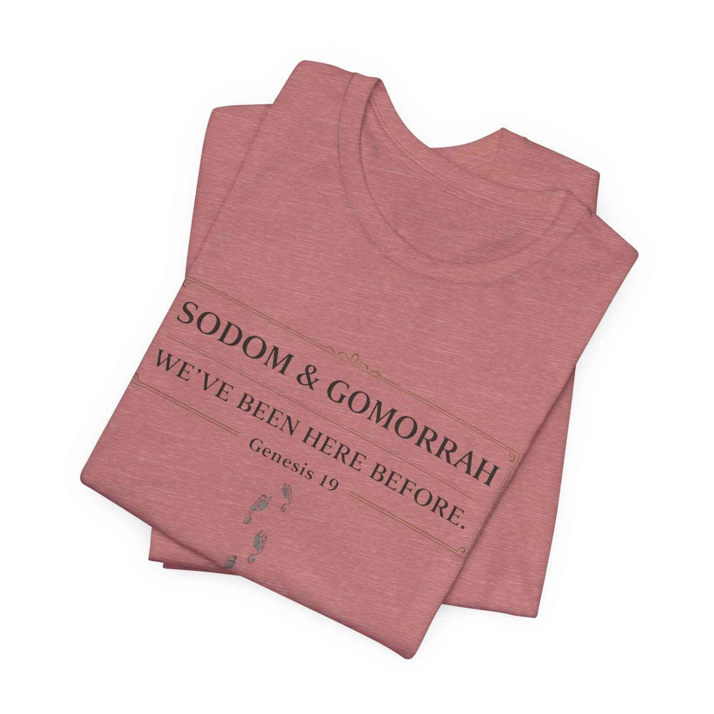 Sodom and Gomorrah T-Shirt - Biblical Footprints Graphic Tee