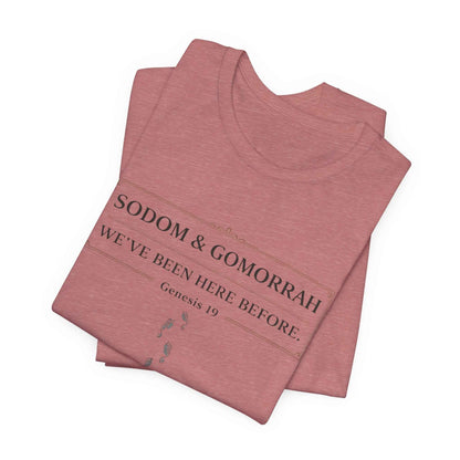 Sodom and Gomorrah T-Shirt - Biblical Footprints Graphic Tee