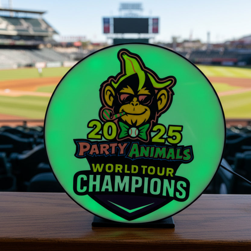 2025 Party Animals World Tour Champions 3D Printed Light Box - MadJax Prints