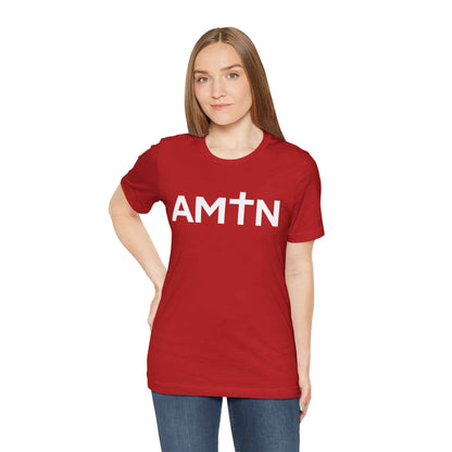 Amen Cross T-Shirt | Inspiring Christian Faith Tee with Cross Lettering