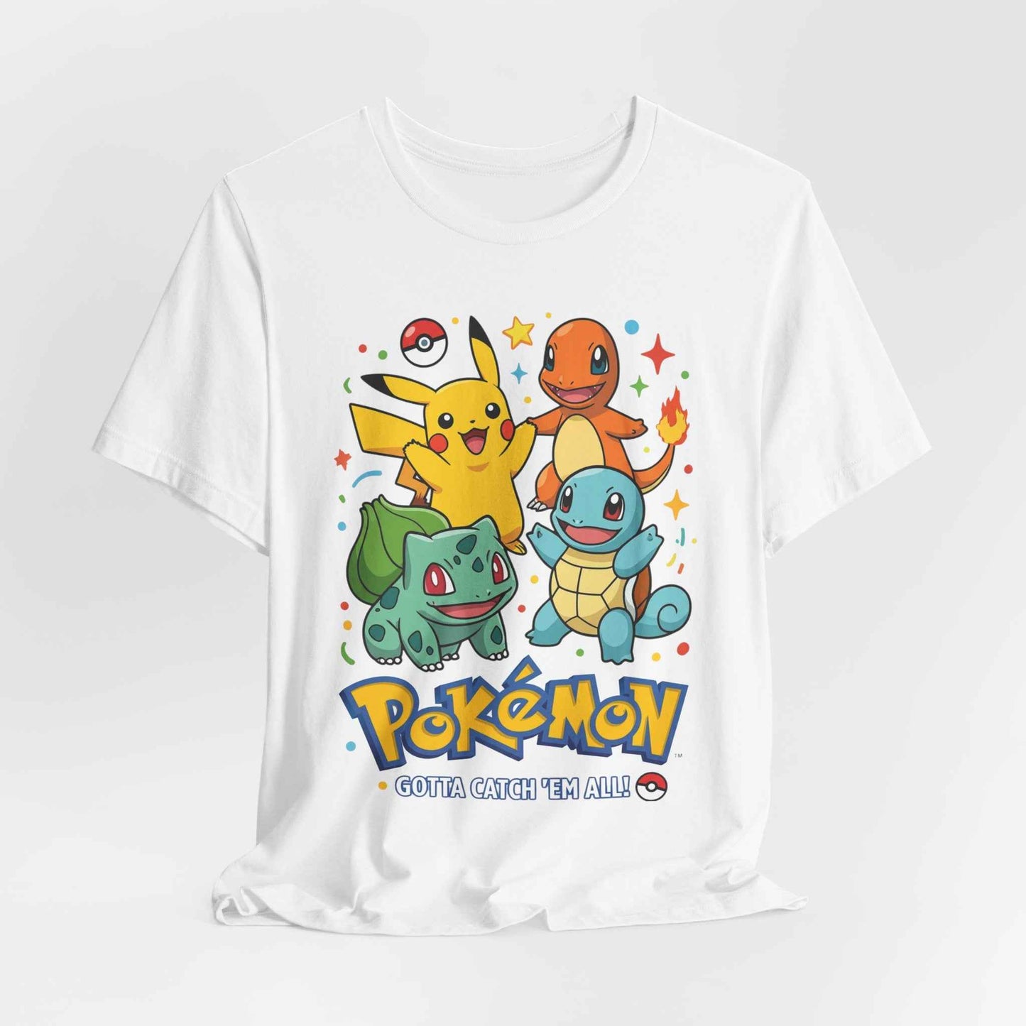 Pokemon Starter Trio T-Shirt - Gotta Catch Em All Graphic Tee