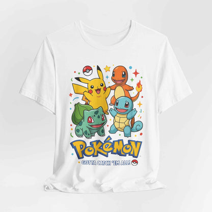 Pokemon Starter Trio T-Shirt - Gotta Catch Em All Graphic Tee