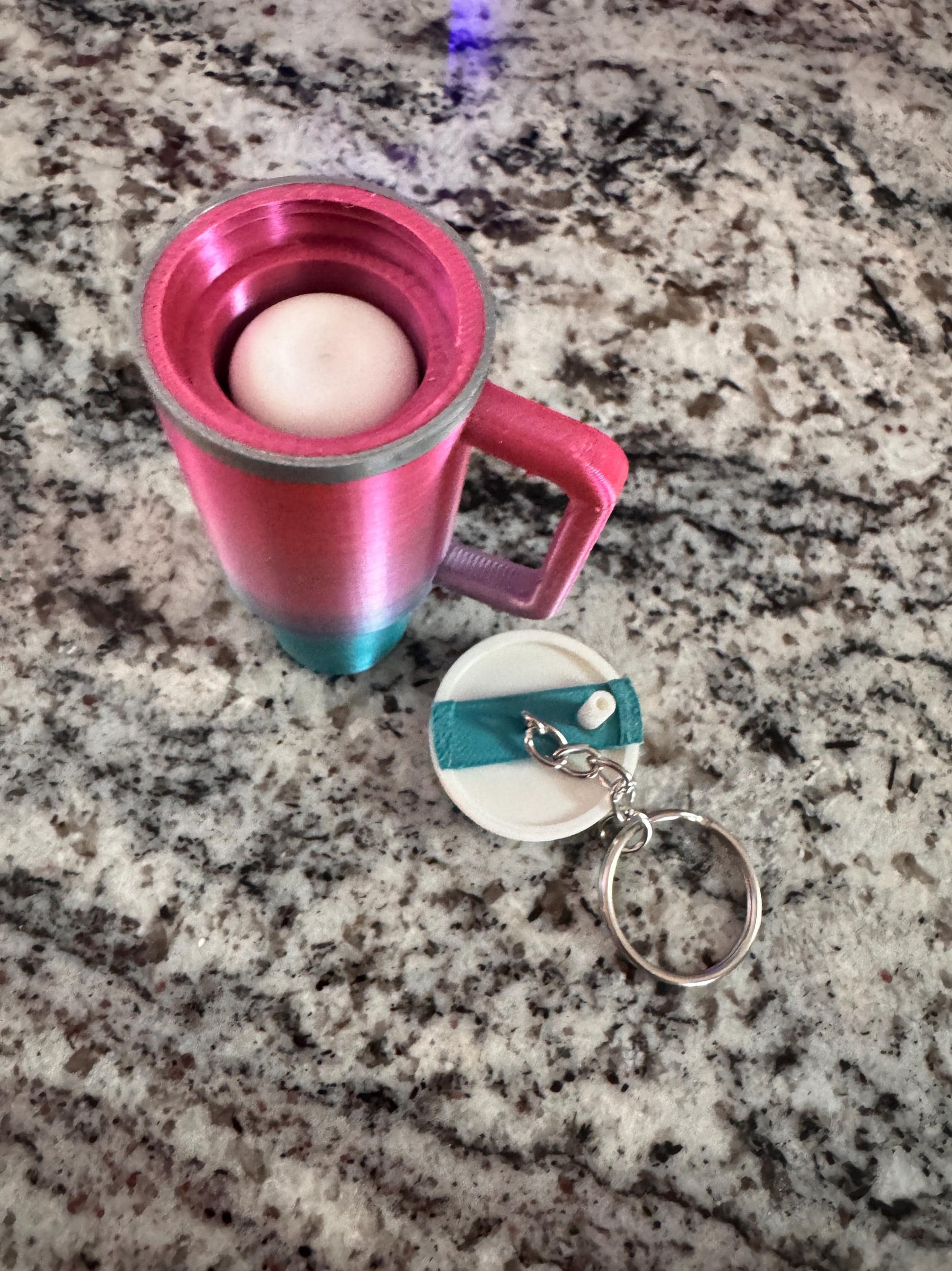 3D Printed Mini Cup Chapstick Holder Keychain - MadJax Prints