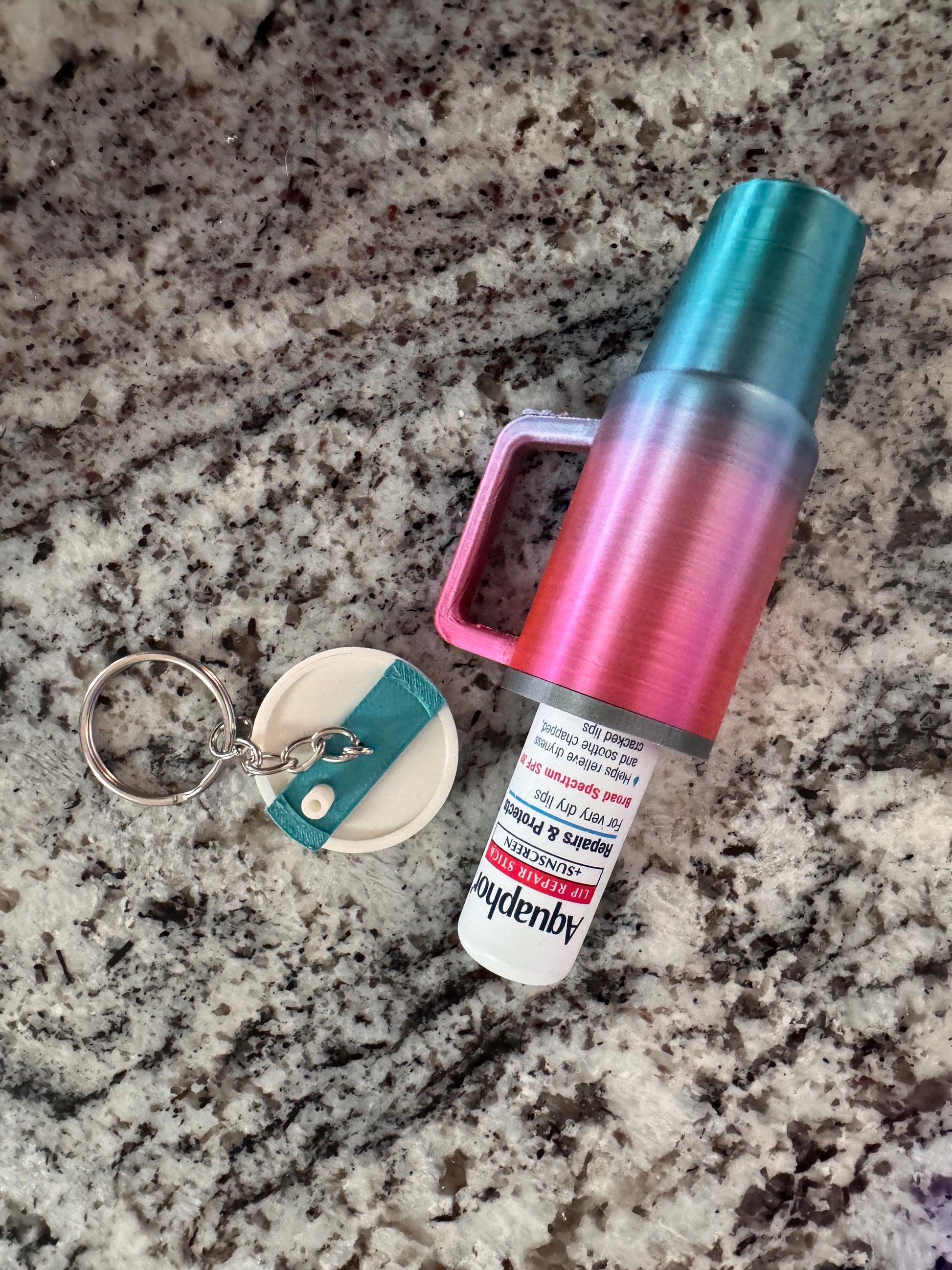 3D Printed Mini Cup Chapstick Holder Keychain - MadJax Prints