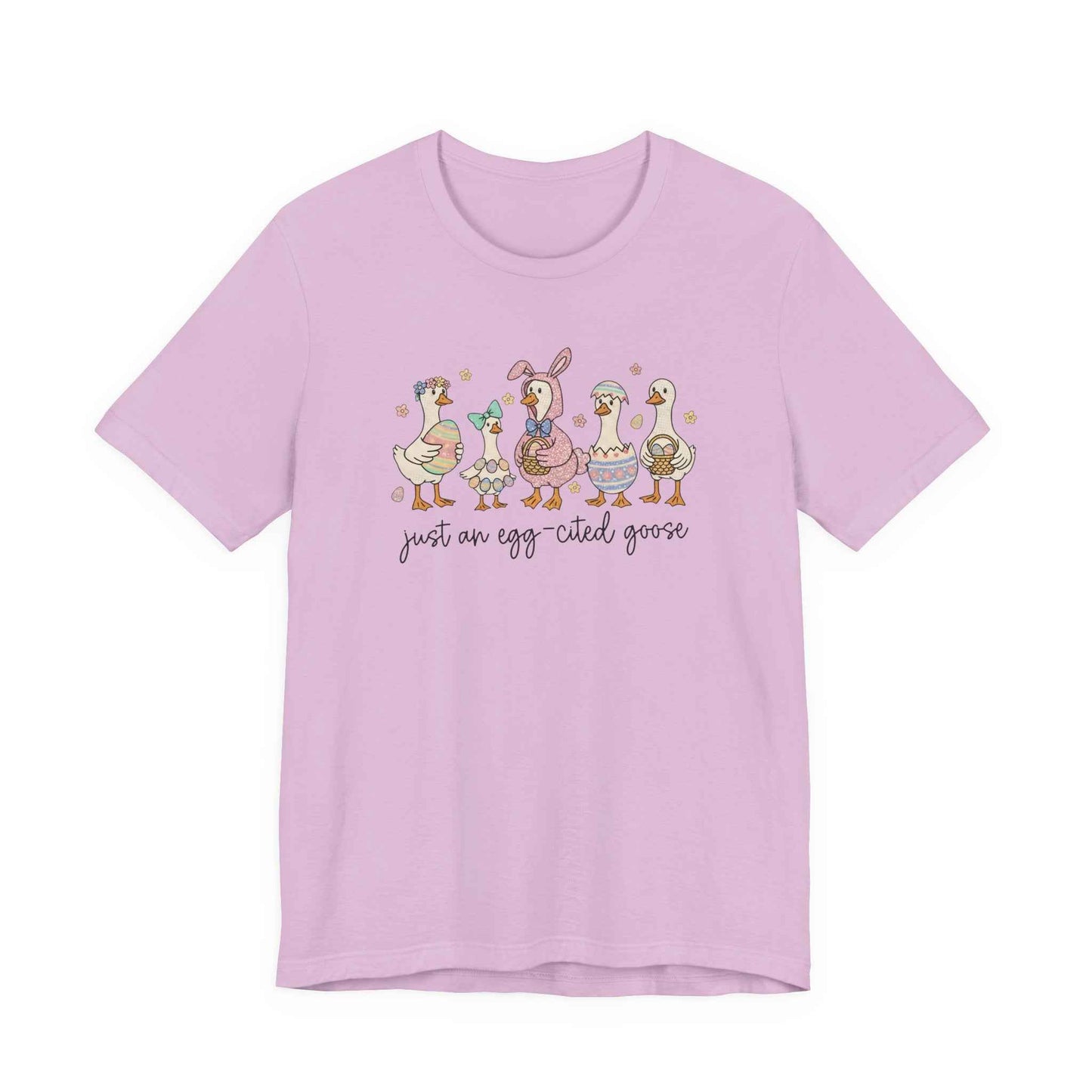 Goose Family Easter T-Shirt - Adorable Pastel Tee with Eggy-Tailed Goose Design