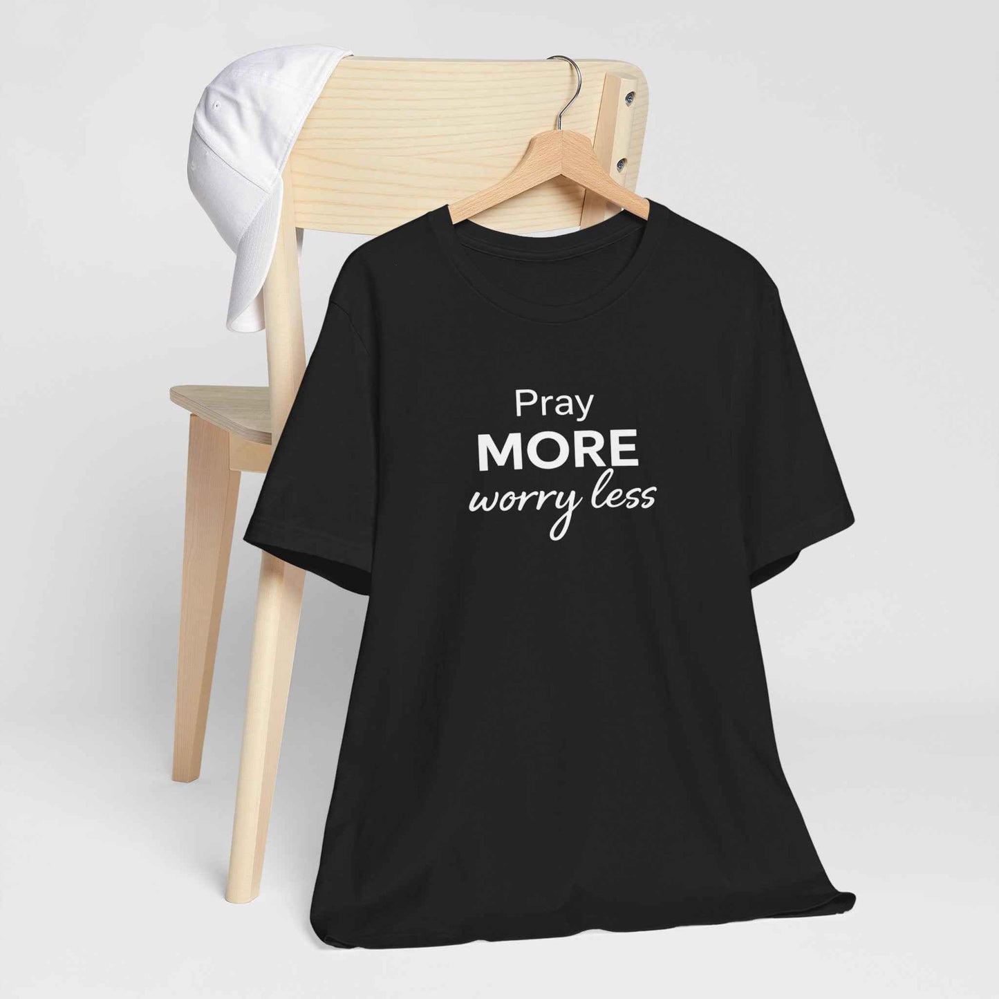 Pray More Worry Less T-Shirt - Inspirational Casual Wear for a Peaceful Life