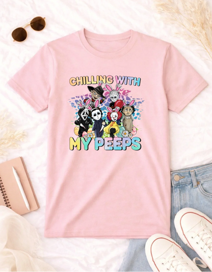 Horror Easter Shirt | Chilling With My Peeps Graphic Tee