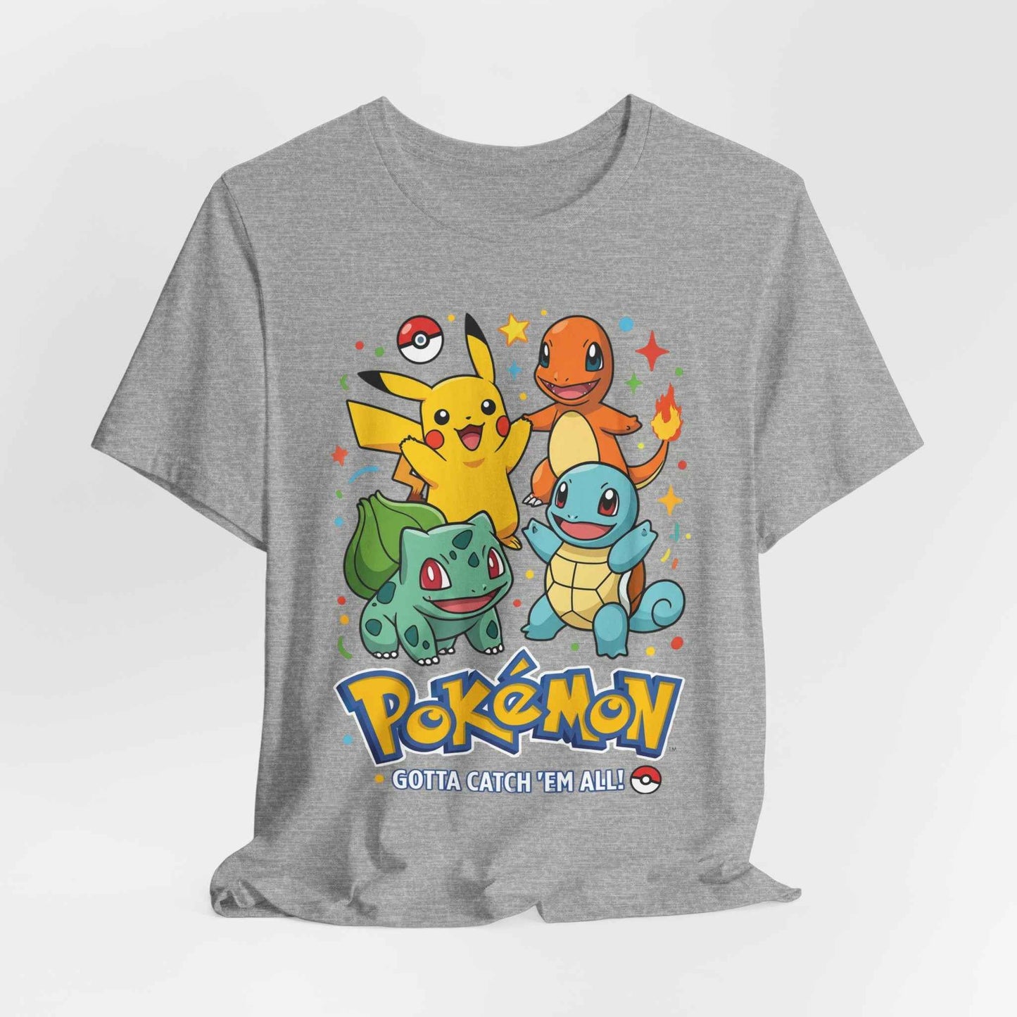 Pokemon Starter Trio T-Shirt - Gotta Catch Em All Graphic Tee
