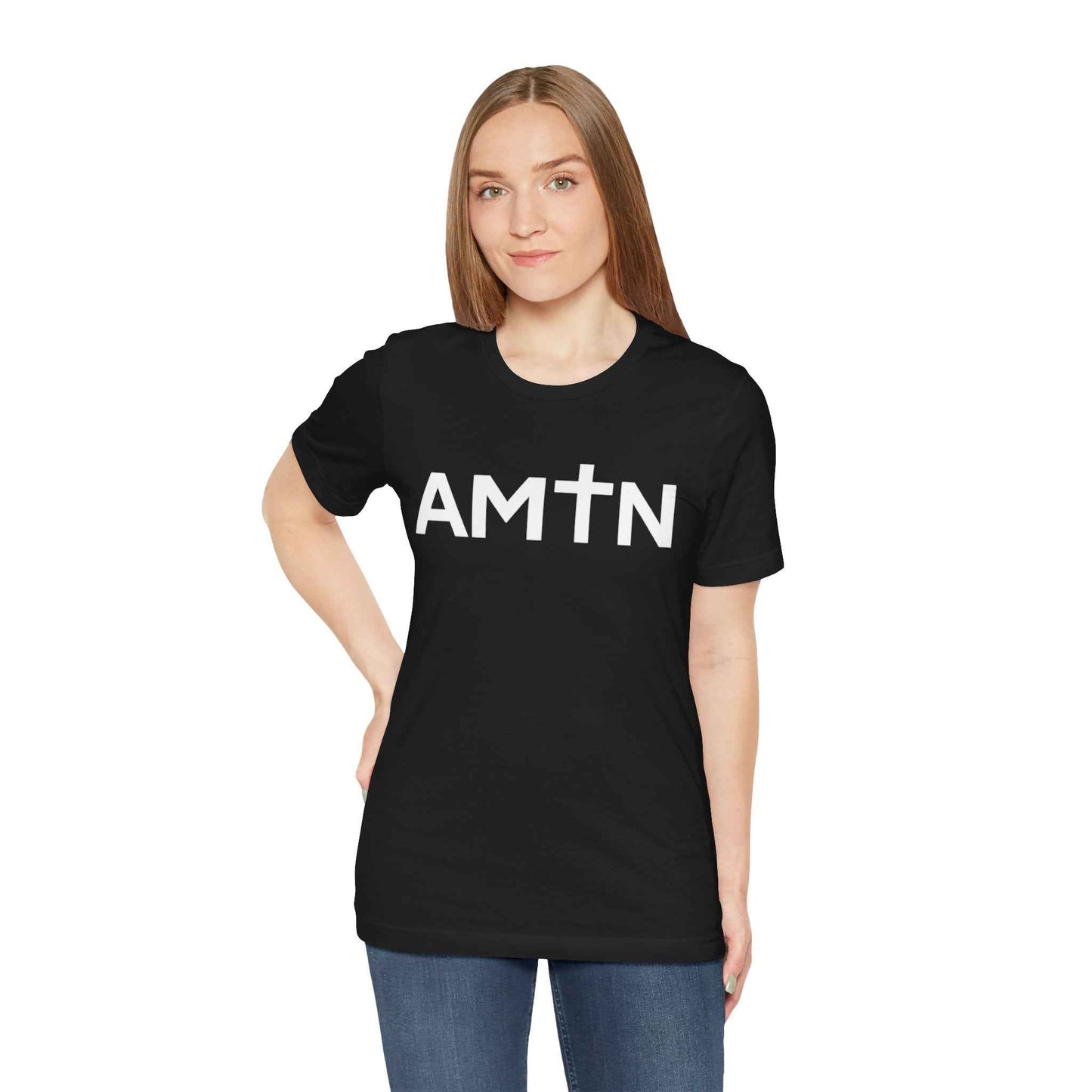 Amen Cross T-Shirt | Inspiring Christian Faith Tee with Cross Lettering