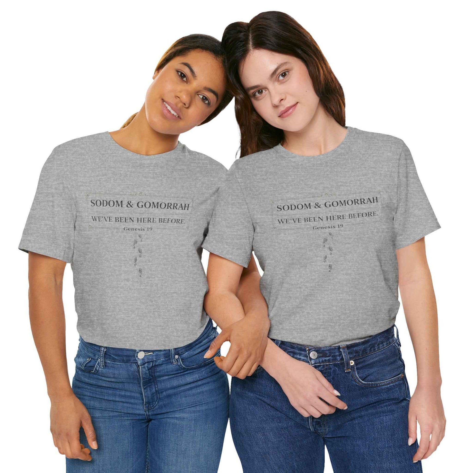 Sodom and Gomorrah T-Shirt - Biblical Footprints Graphic Tee