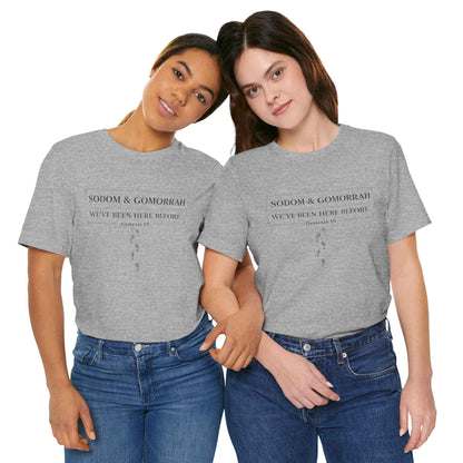 Sodom and Gomorrah T-Shirt - Biblical Footprints Graphic Tee