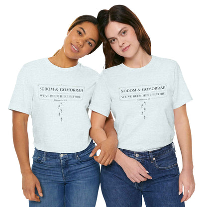 Sodom and Gomorrah T-Shirt - Biblical Footprints Graphic Tee