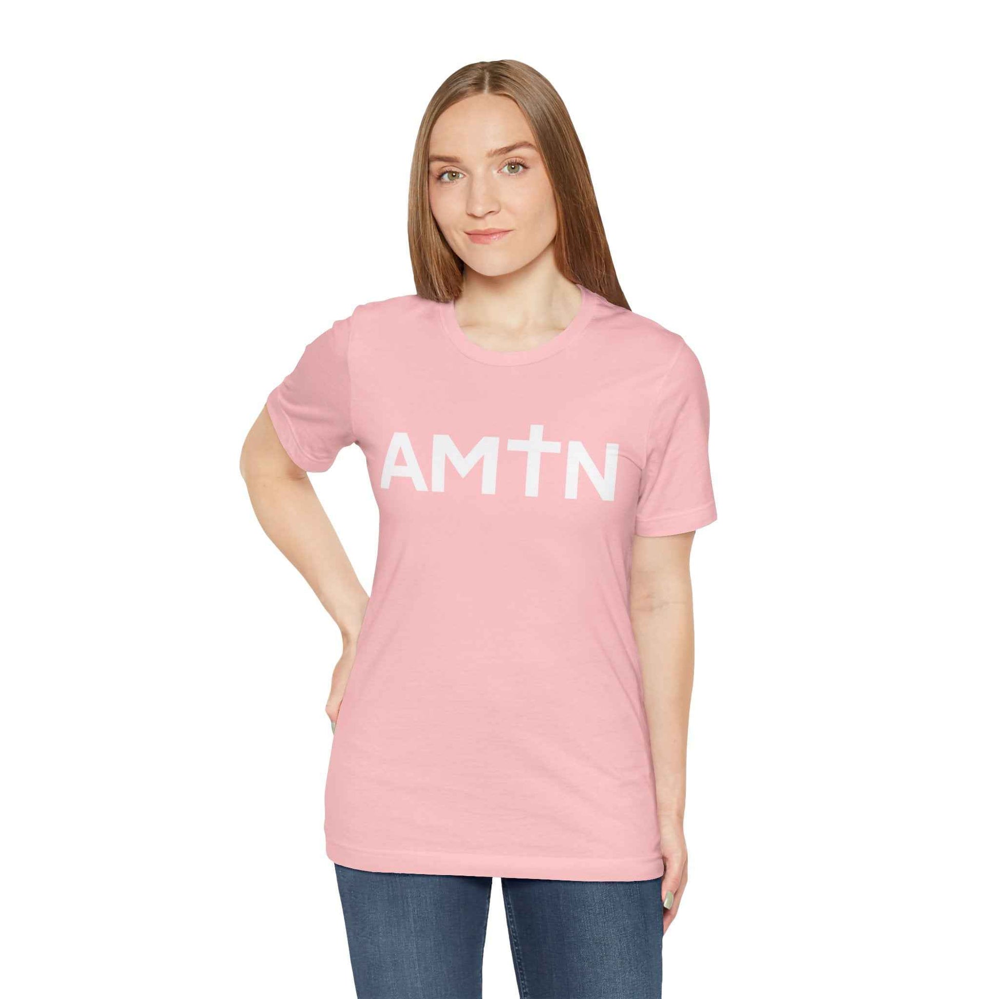 Amen Cross T-Shirt | Inspiring Christian Faith Tee with Cross Lettering