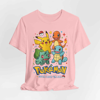 Pokemon Starter Trio T-Shirt - Gotta Catch Em All Graphic Tee