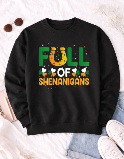 Full of Shenanigans St. Patrick's Day T-Shirt - Fun Green Tee for Festive Celebrations