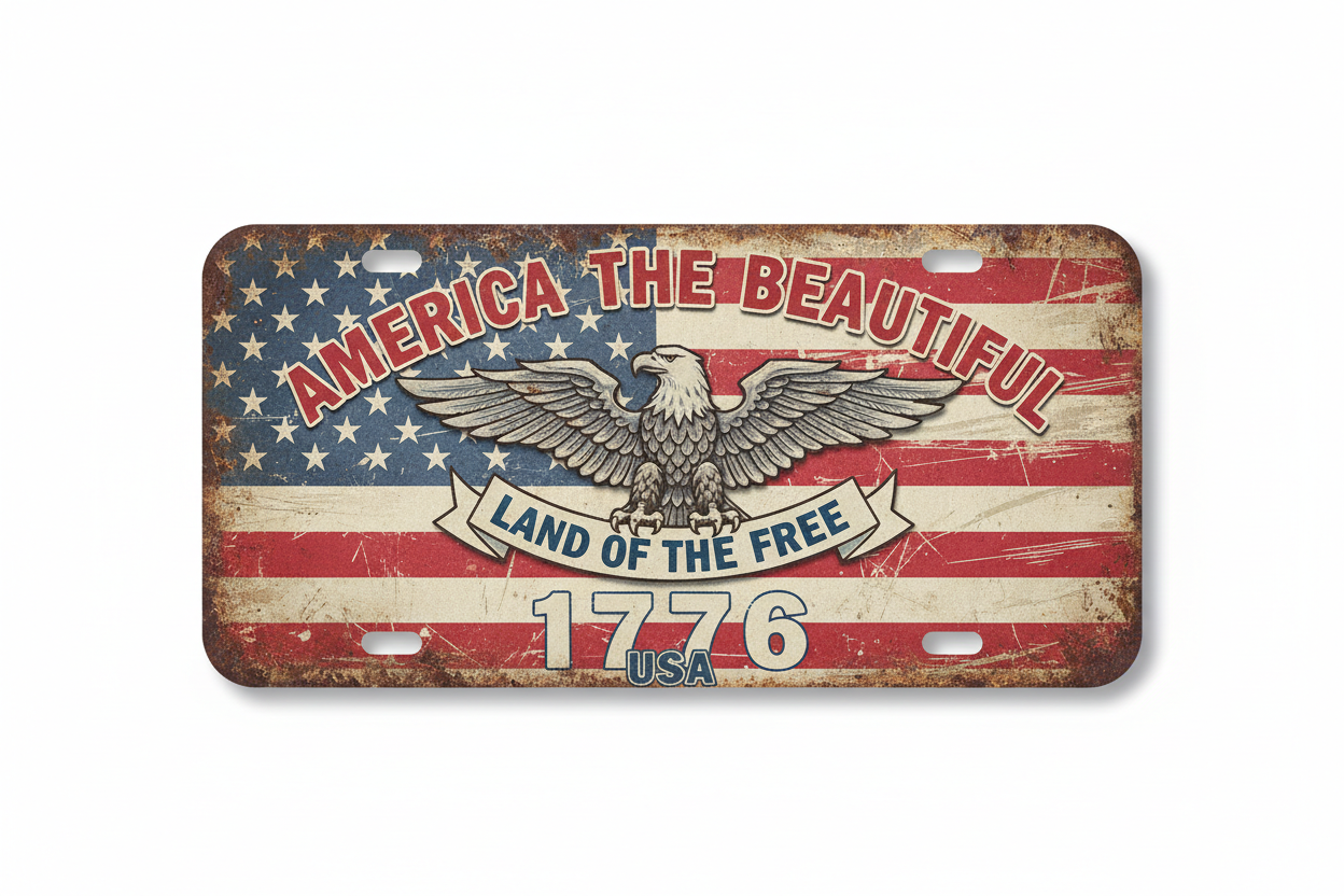 America The Beautiful License Plate