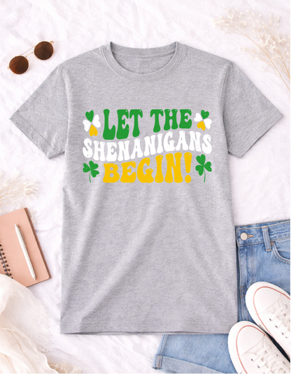 Let The Shenanigans Begin St. Patrick's Day T-Shirt - Fun & Festive Apparel
