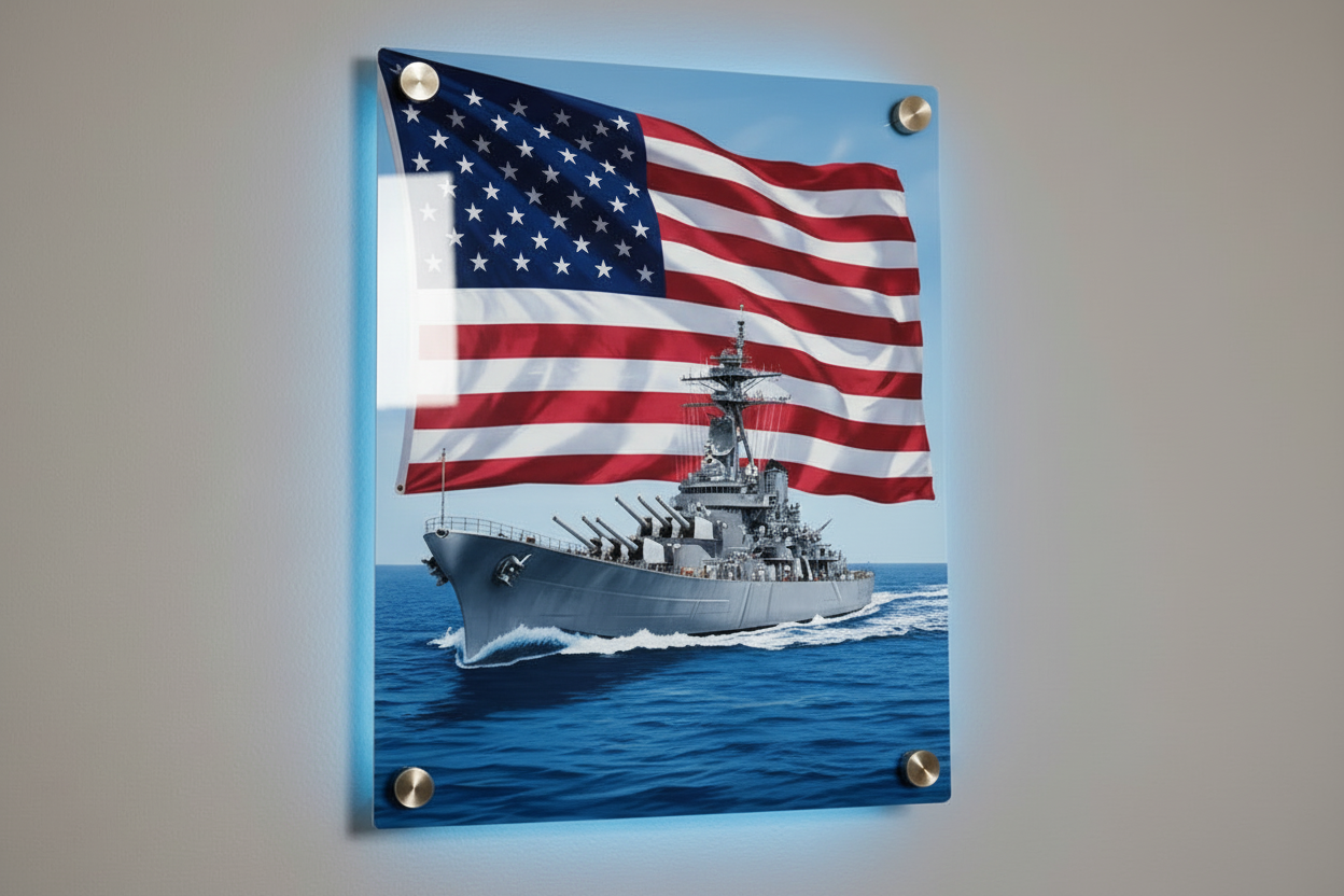 American Battleship Wall Art - Metal Print Decor for Nautical Enthusiasts