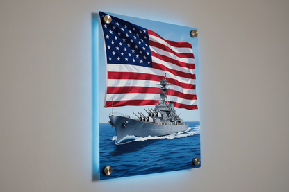 American Battleship Wall Art - Metal Print Decor for Nautical Enthusiasts