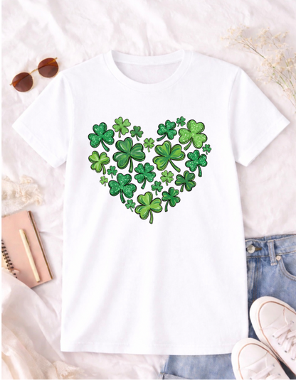 Clover Heart St. Patrick's Day T-Shirt for Luck and Festivity