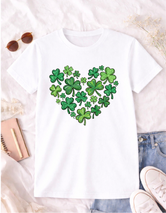 Clover Heart St. Patrick's Day T-Shirt for Luck and Festivity