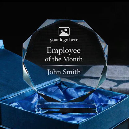 Custom Engraved Glass Award - Personalized  Recognition Trophy - MadJax Prints
