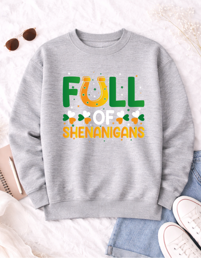 Full of Shenanigans St. Patrick's Day T-Shirt - Fun Green Tee for Festive Celebrations