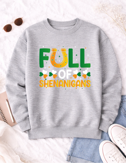 Full of Shenanigans St. Patrick's Day T-Shirt - Fun Green Tee for Festive Celebrations