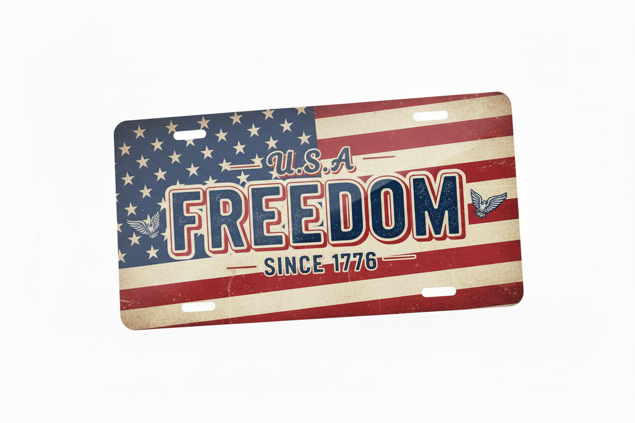 America Freedom License Plate